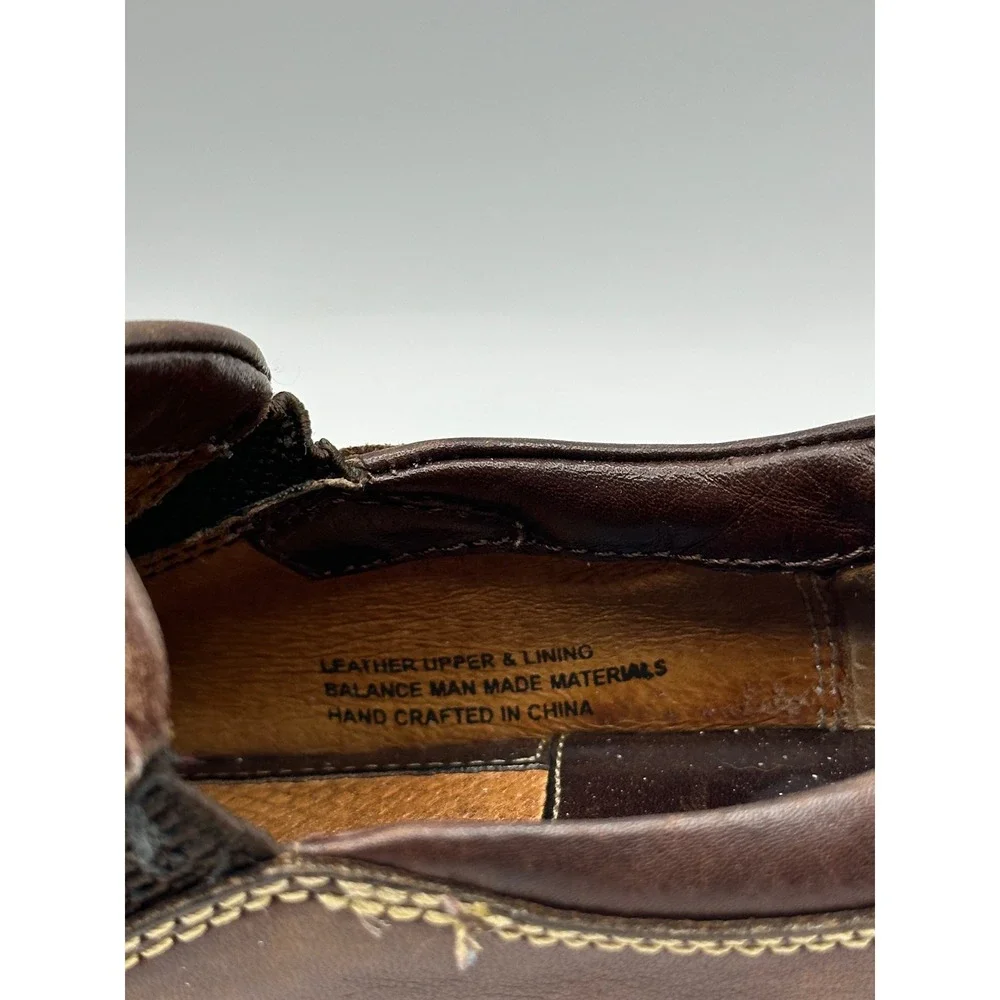 BORN Mens Brown Leather Slip On Loafers Casual Comfort Shoes Size 6.5 EU 37